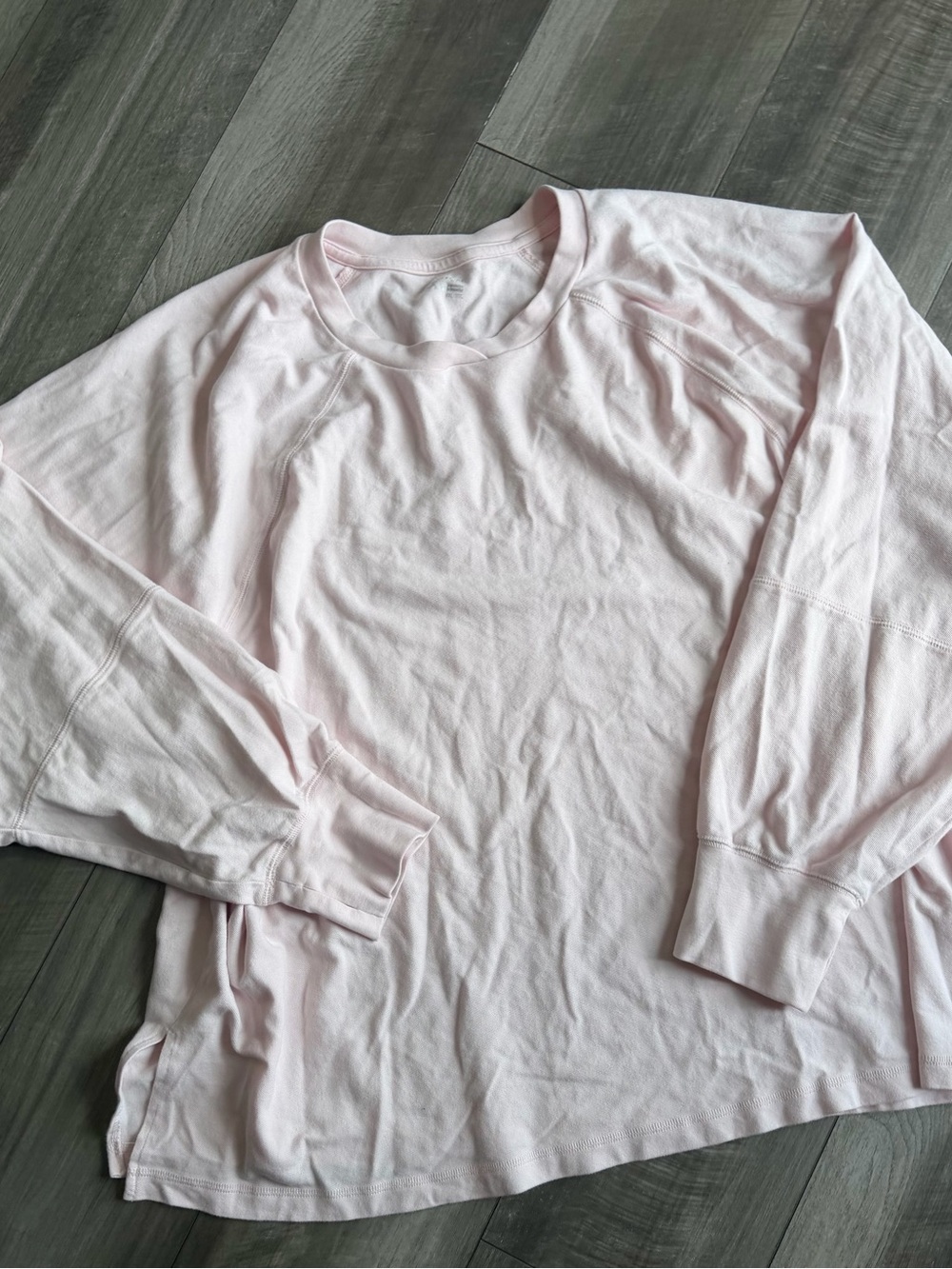 OFFLINE by Aerie Pique Long Sleeve T-Shirt Pink Petal Women’s Sz XXL Oversized